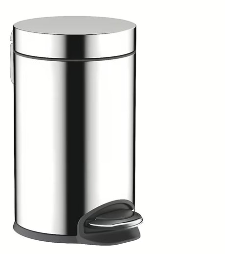 Kromiran koš za smeti hansgrohe addstoris s pedalom in tihim zapiranjem mehko Zapiranje Soft Close, prostornina 3 l.