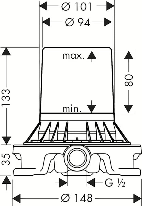 Podometno telo Hansgrohe Axor Starck pro za ugradnju na grubi pod