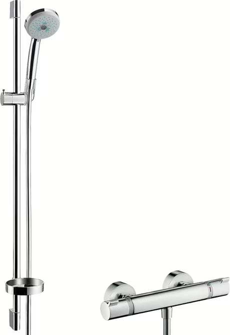 Hansgrohe Croma 100 termostatska armatura za tuš s tuš setom v krom izvedbi