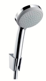 Komplet za Kad Hansgrohe Croma 100 v krom izvedbi z ročno prho 100 mm, držalom Porter 'S in cevjo Isiflex 1,25 m.