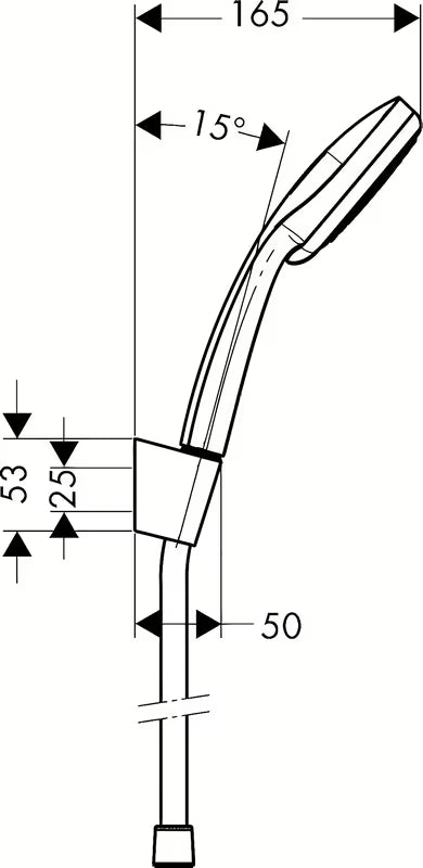 Hansgrohe Croma 100 kadni tuš set v krom izvedbi z ročno prho 100 mm, držalom in cevjo