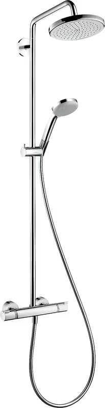 Hansgrohe Croma tušni sistem s termostatsko armaturo v izvedbi chrome z nadglavno prho 220 mm