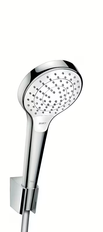 Hansgrohe Croma Select komplet za kad v izvedbi bela/krom z ročno prho in cevjo