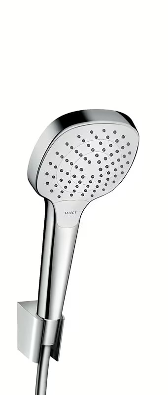 Hansgrohe Croma Select komplet za kad v beli/krom izvedbi z ročno prho 110 mm in gumbom Select