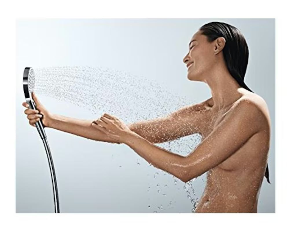 Hansgrohe Croma Select E tuš set v beli in krom izvedbi z ročno prho, drsnikom Unica in cevjo