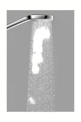 Ročna prha Hansgrohe Croma Select E v izvedbi bela/krom z gumbom Select s premerom 110 mm