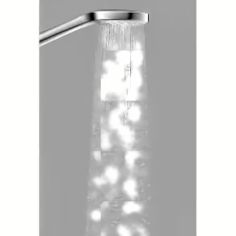 Ročna prha Hansgrohe Croma Select E v izvedbi bela/krom s curkom Rain in premerom 110 mm.
