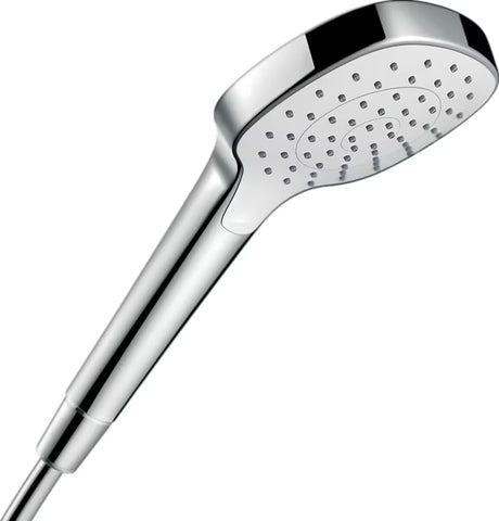 Ročna tuš ročka Hansgrohe Croma Select E v izvedbi bela/krom s curkom Rain
