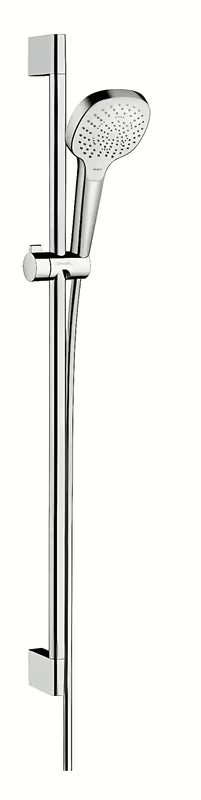 Hansgrohe Croma Select E tuš set u bijeloj i krom izvedbi s ručnim tušem i šipkom Unica