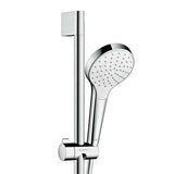 Hansgrohe Croma Select S tuš set v beli in krom izvedbi z ročno prho 1jet in pršno letvijo Unica