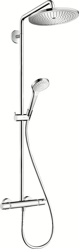 Hansgrohe Croma Select S tušni sistem s termostatsko armaturo v krom izvedbi z nadglavno prho 280 mm