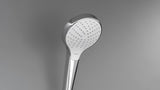 Ročna prha Hansgrohe Croma Select S Vario bela/krom z gumbom Select, premer 110 mm