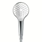 Ročna prha Hansgrohe Croma Select S v beli in krom barvi z gumbom Select in tremi curki