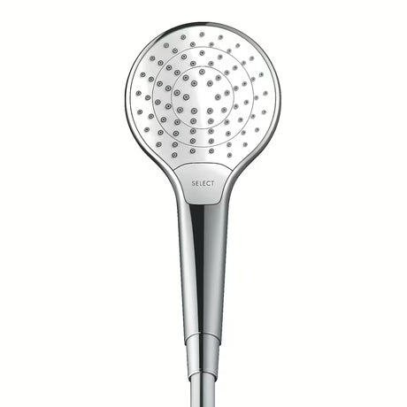 Ročna prha Hansgrohe Croma Select S v beli in krom barvi z gumbom Select in tremi curki