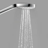 Ročna prha Hansgrohe Croma Select S v beli in krom barvi z gumbom Select in tremi curki