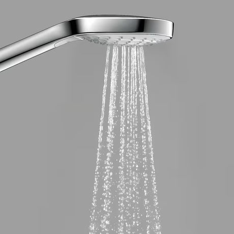 Ročna prha Hansgrohe Croma Select S v beli in krom barvi z gumbom Select in tremi curki