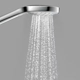 Ročna prha Hansgrohe Croma Select S v beli in krom barvi z gumbom Select in tremi curki