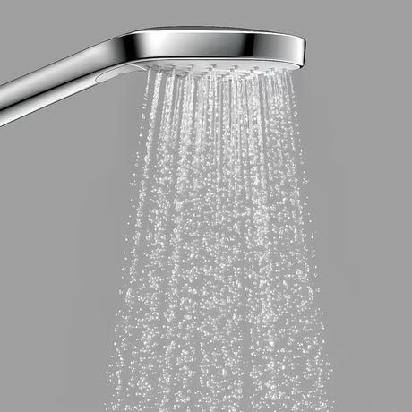 Ročna prha Hansgrohe Croma Select S v beli in krom barvi z gumbom Select in tremi curki
