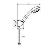 Hansgrohe Crometta 85 kadna tuš set v krom izvedbi z ročno prho, držalom in pršno cevjo