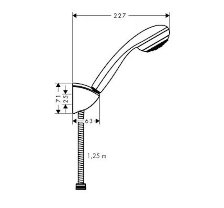 Hansgrohe Crometta 85 komplet za kad v krom izvedbi z ročno prho 85 mm, držalom in pršno cevjo