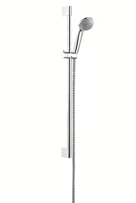 Hansgrohe Crometta 85 tuš set v izvedbi chrome z ročno prho, drsno palico, cevjo in drsnikom