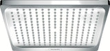 Nadglavna prha Hansgrohe Crometta E 240 v kromu s curkom Rain in kvadratno glavo 240 × 240 mm.