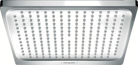 Nadglavna prha Hansgrohe Crometta E 240 v kromu s curkom Rain in kvadratno glavo 240 × 240 mm.