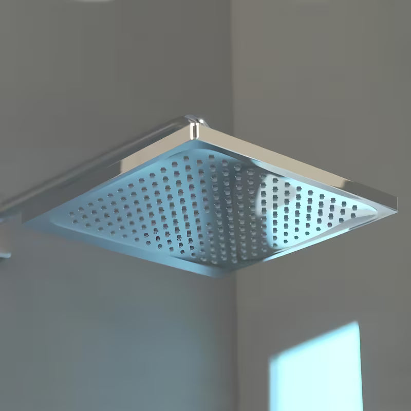 Nadglavna prha Hansgrohe Crometta E 240 v kromu s curkom Rain in kvadratno glavo 240 × 240 mm.