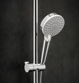 Hansgrohe Crometta E tušni sistem s termostatsko armaturo v kromu z nadglavno in ročno prho