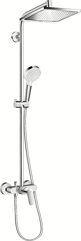 Hansgrohe Crometta E tušni sistem v krom izvedbi z nadglavno prho 240x240 mm in ročno prho