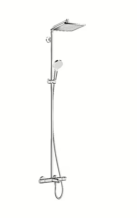 Hansgrohe Crometta E tušni sistem s termostatsko armaturo v krom izvedbi z nadglavno prho 240x240 mm