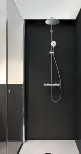 Hansgrohe Crometta S tušni sistem s termostatsko armaturo, nadglavna prha 240 mm in ročna prha, krom