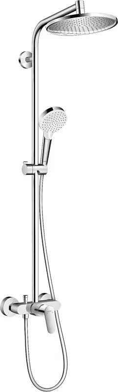 Hansgrohe Crometta S tušni sistem v krom izvedbi z nadglavno prho 240 mm in ročno prho
