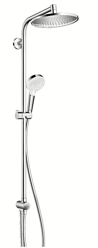 Hansgrohe Crometta S tušni sistem v krom izvedbi z nadglavno in ročno prho