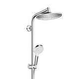Hansgrohe Crometta S tušni sistem v krom izvedbi z nadglavno in ročno prho