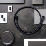 Tekstilna cev za tuš hansgrohe Designflex v mat črni barvi, dolžina 1,60 m