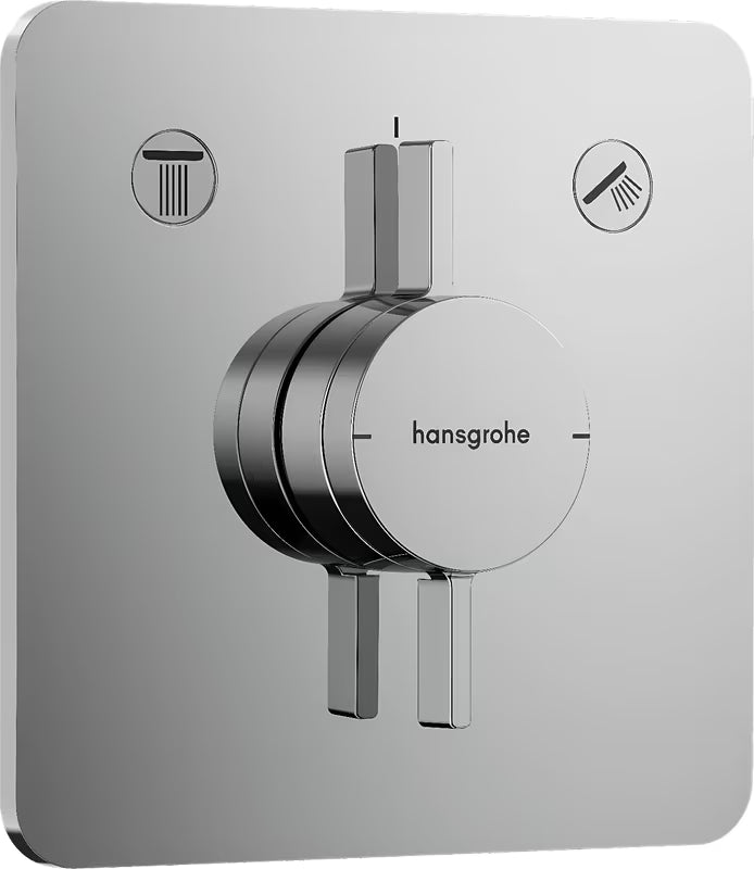 Podometna armatura za tuš hansgrohe duoturn Q v krom izvedbi pro za upravljanje dveh porabnikov