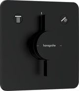 Podometna armatura za tuš hansgrohe duoturn Q v mat črni izvedbi pro za upravljanje dveh porabnikov.