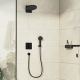 Podometna armatura za tuš hansgrohe duoturn Q v mat črni izvedbi pro za upravljanje dveh porabnikov.