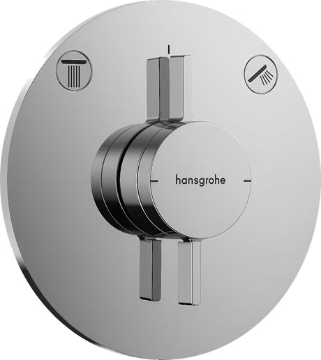 Podometna armatura za tuš hansgrohe duoturn S v krom izvedbi pro za upravljanje dveh porabnikov.
