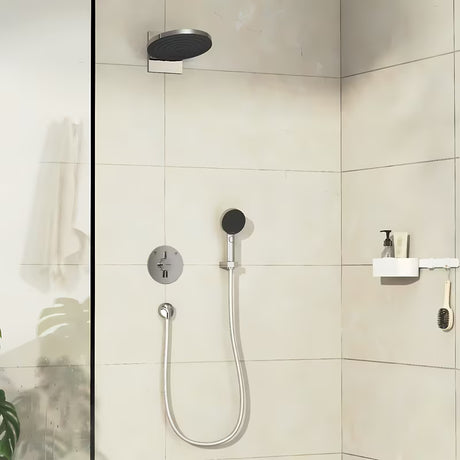 Podometna armatura za tuš hansgrohe duoturn S v krom izvedbi pro za upravljanje dveh porabnikov.
