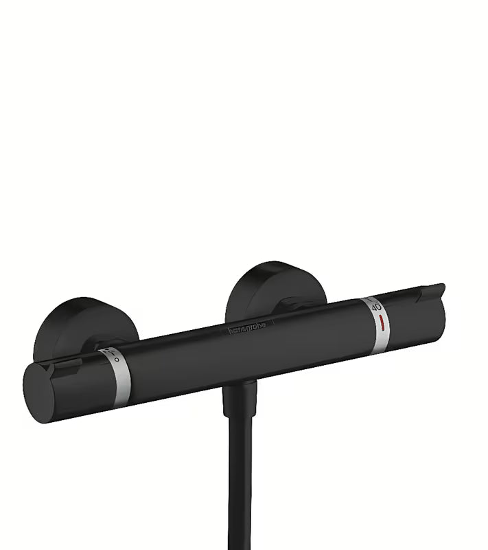 Hansgrohe Ecostat Comfort termostatska armatura za tuš v mat črni izvedbi pro stenska montaža.