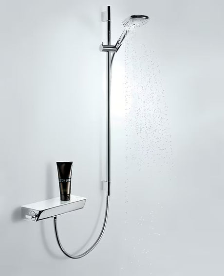 Hansgrohe Ecostat Select termostatska armatura za tuš v kromu s polico iz varnostnega zrcalnega stekla