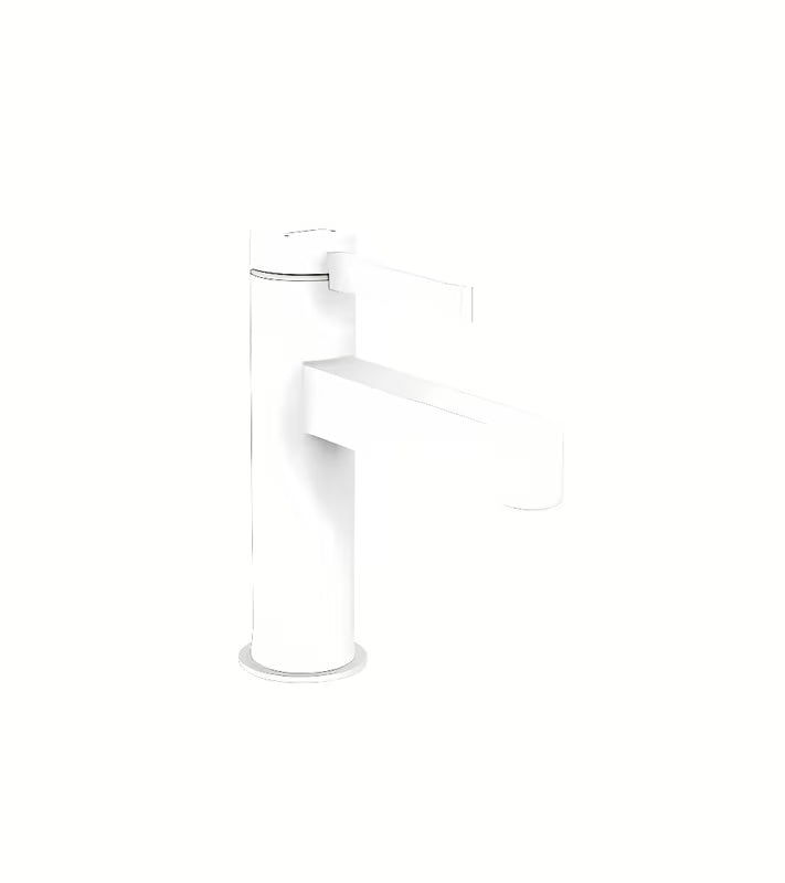 Hansgrohe Finoris umivalniška enoročna armatura v mat beli barvi z odtočnim ventilom push-open