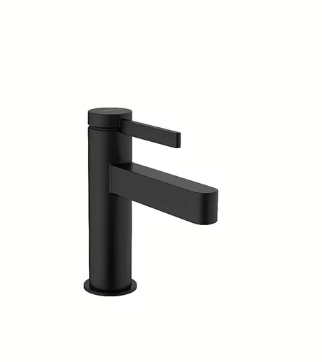 Hansgrohe Finoris ventil za umivalnik za hladno vodo v mat črni barvi z vitkim geometrijskim dizajnom