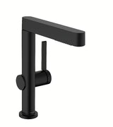 Hansgrohe Finoris armatura za umivalnik v črni mat izvedbi z izvlečno prho