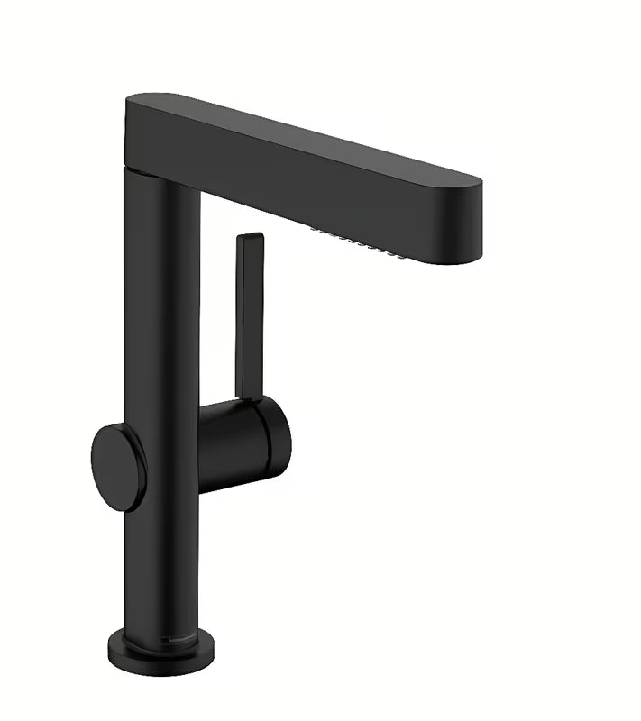 Hansgrohe Finoris armatura za umivalnik v črni mat izvedbi z izvlečno prho