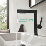 Hansgrohe Finoris armatura za umivalnik v črni mat izvedbi z izvlečno prho