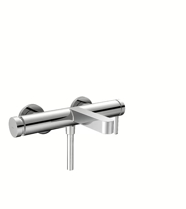 Stenska kopalna enoročna armatura hansgrohe Finoris v krom izvedbi z gumbom Select
