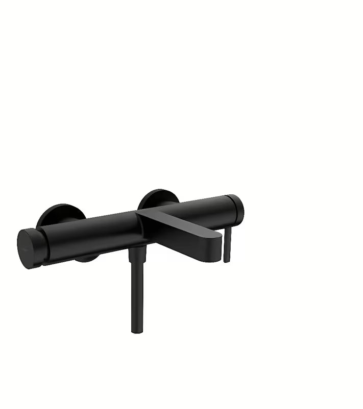 Stenska enoročna armatura za kad hansgrohe Finoris u crnoj mat izvedbi s preklopnikom Select